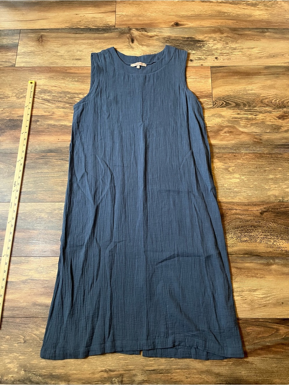 Casa Cabana Blue Cotton Gauze Sleeveless Swing Dress Women’s L Made in India